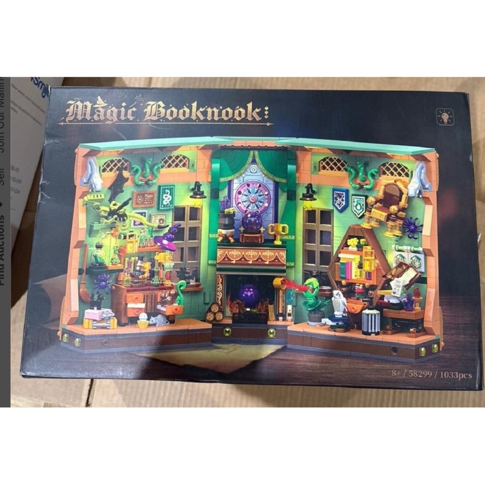 OKKIDY Magic Potion Book Nook Building Set w Light 1033 Pcs DIY Mini Bookend NIB - Picture 5 of 6